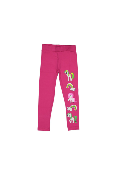 Kız Çocuk Unicorn Baskılı Tayt Pembe - 2 - 3 Yaş
