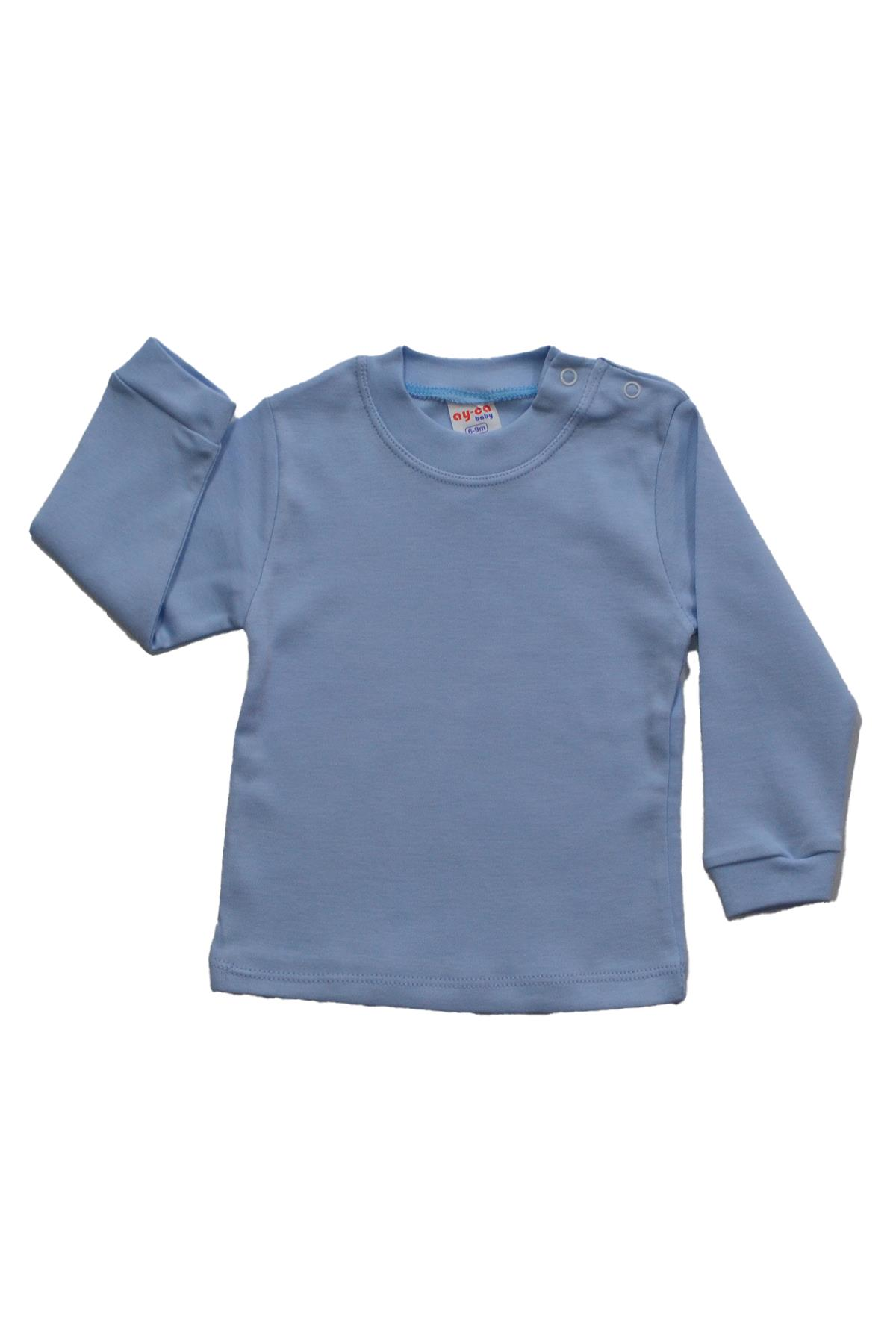 Yakası Çıtçıtlı Penye Bebek Tek Üst