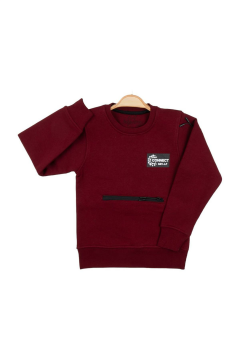 Pundikids Erkek Çocuk 3 İp Şardonlu Sweath Bordo - 2 Yaş