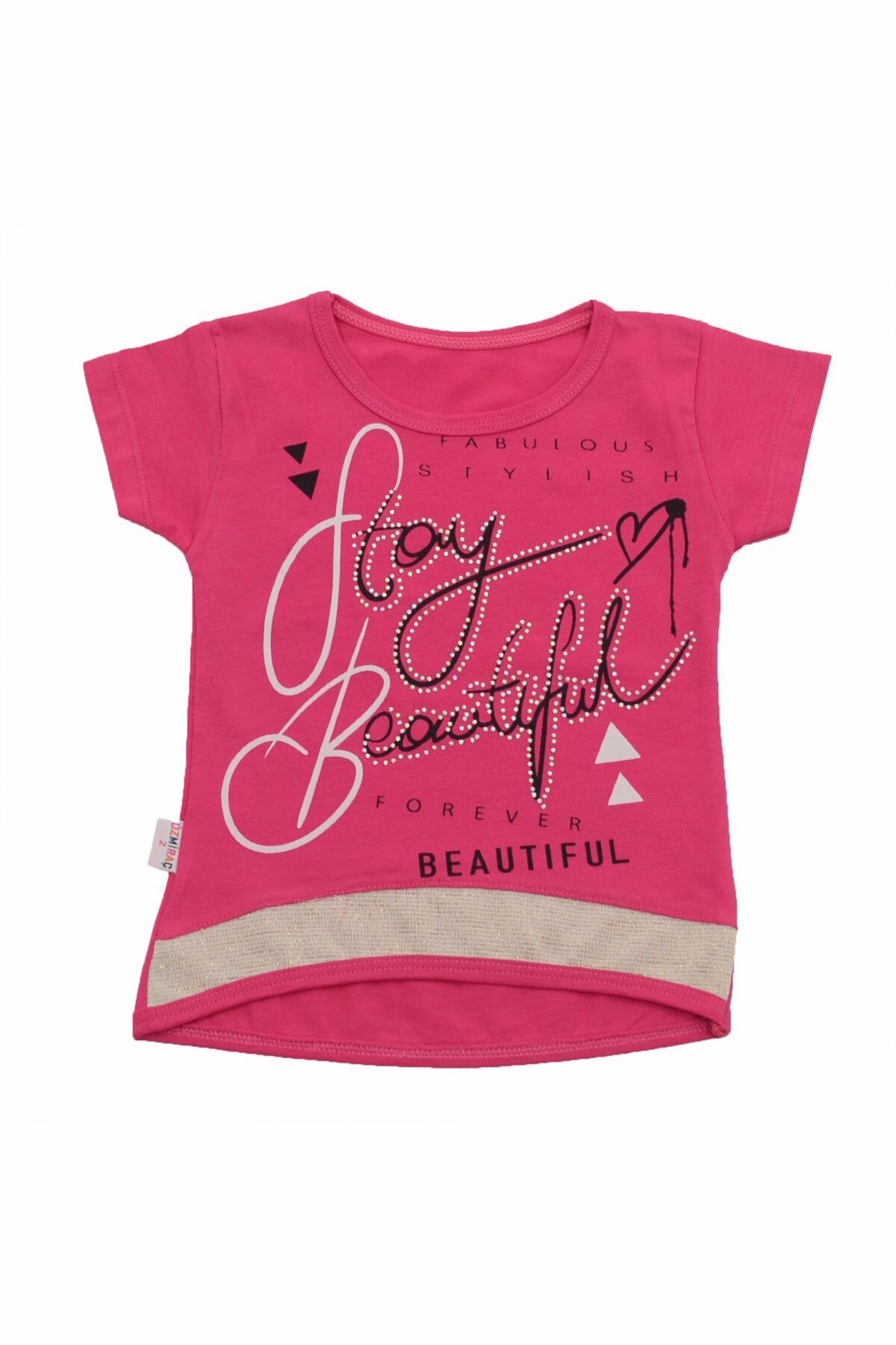 Pul Baskılı Kız Çocuk T-shirt