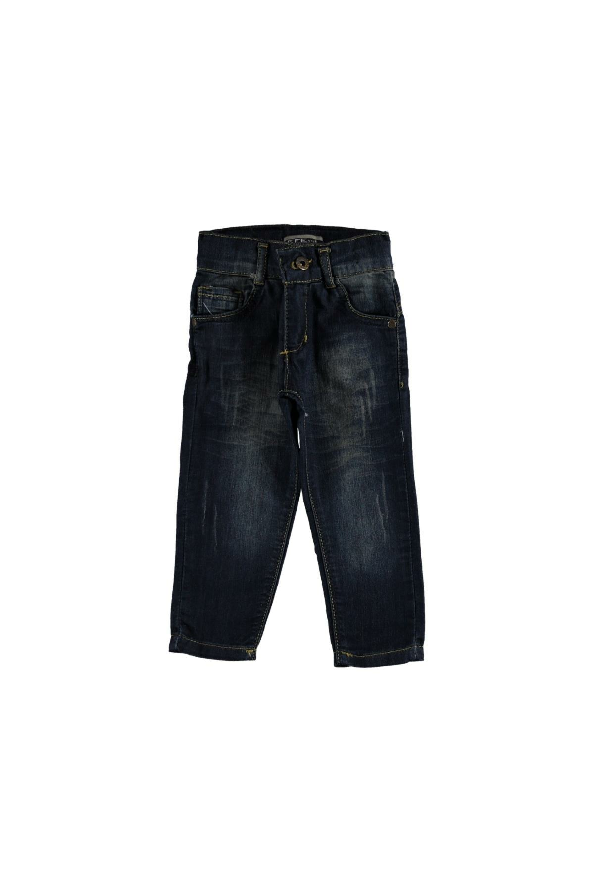 Erkek Çocuk Yıpratmalı Kot Pantolon Lacivert - 1 - 2 Yaş