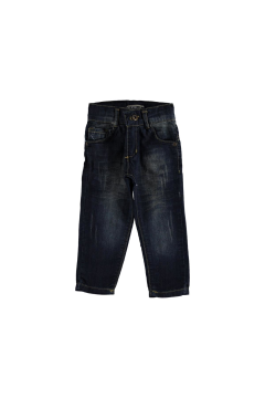 Erkek Çocuk Yıpratmalı Kot Pantolon Lacivert - 4 - 5 YAŞ