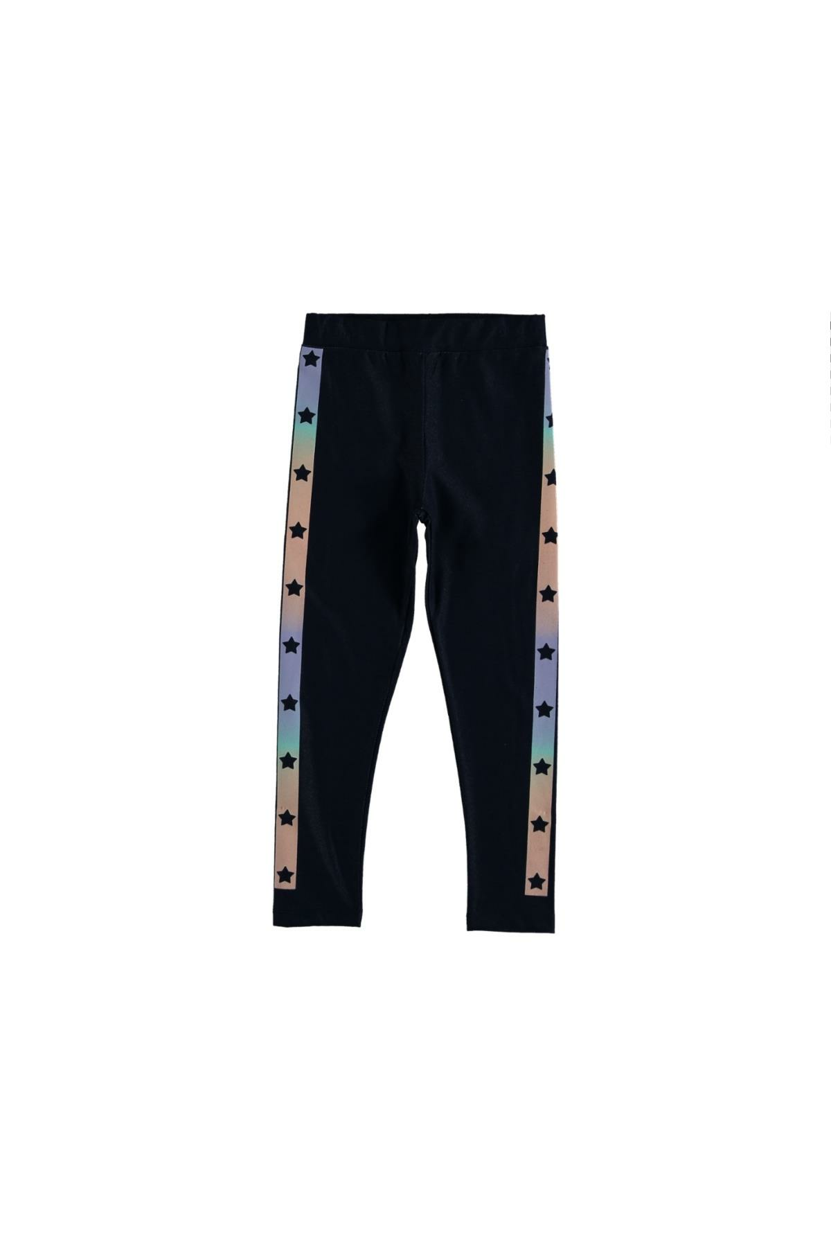 Pundikids Kız Çocuk Yanları Şeritli Kot Görünümlü Tayt Lacivert - 14 - 15 Yaş