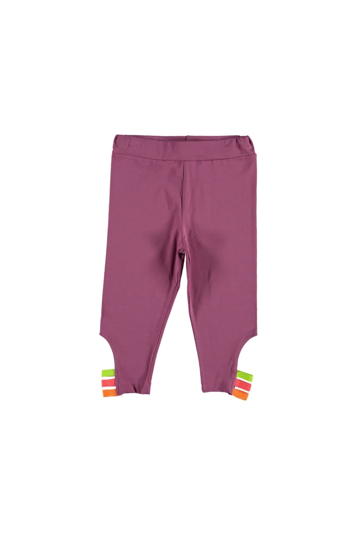 Pundikids Kız Çocuk Paçası Lastikli Kapri Tayt Pembe - 8 - 9 Yaş