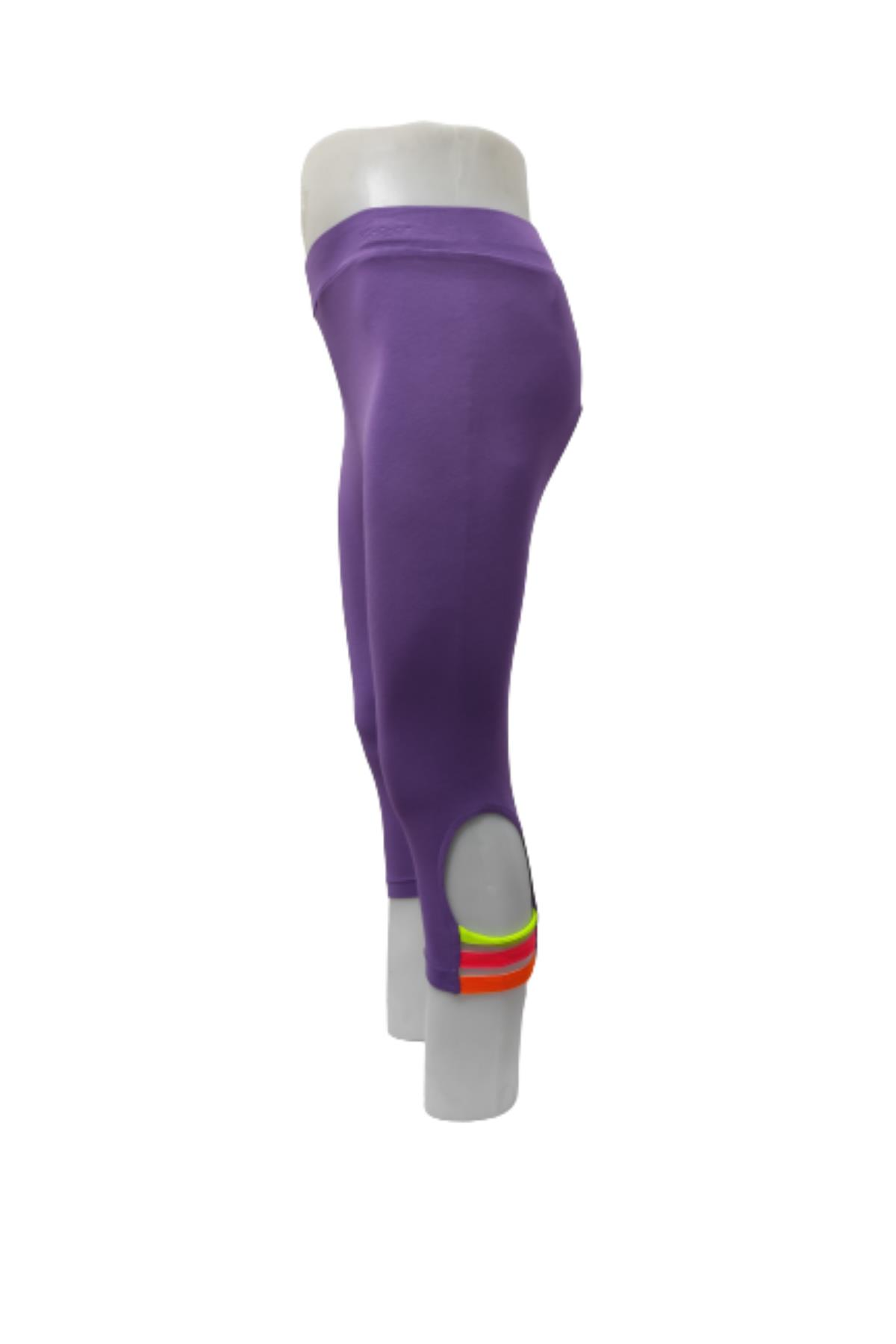 Pundikids Kız Çocuk Paçası Lastikli Kapri Tayt Mor - 8 - 9 Yaş