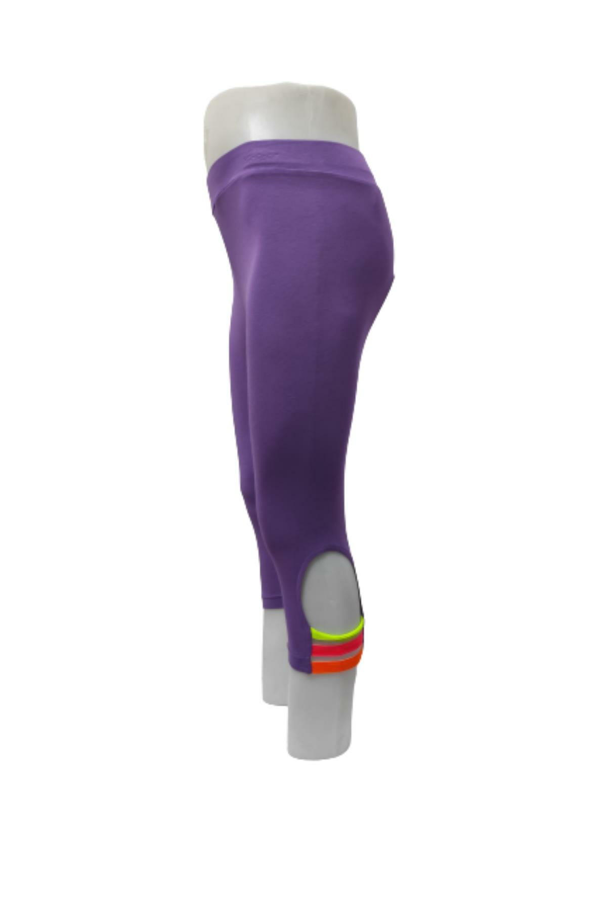 Pundikids Kız Çocuk Paçası Lastikli Kapri Tayt Mor - 9 - 10 Yaş