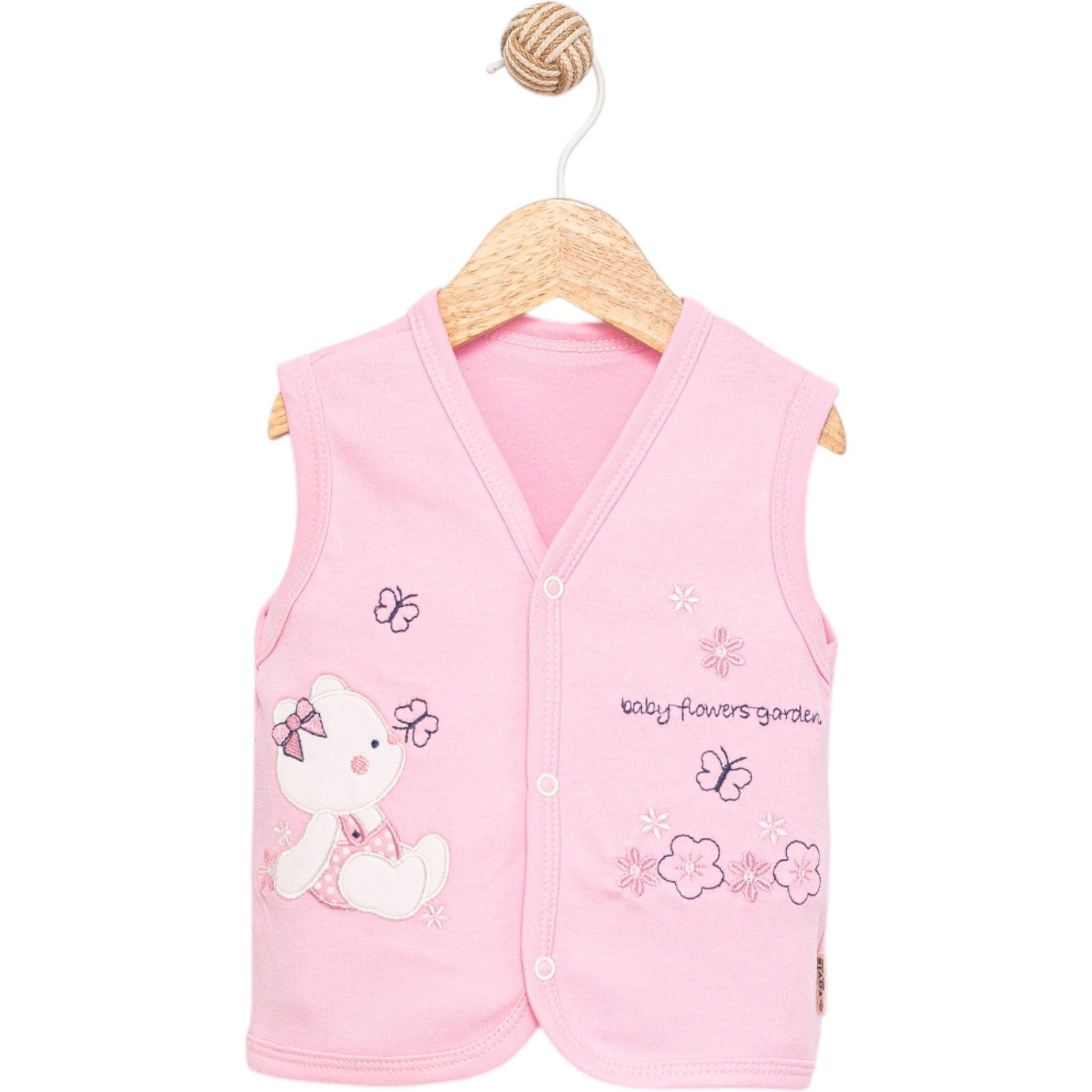 NAKİŞLI PENYE KIZ BEBE YELEK