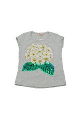 Whoops Pullu Boncuklu Baskılı Kız T-shirt