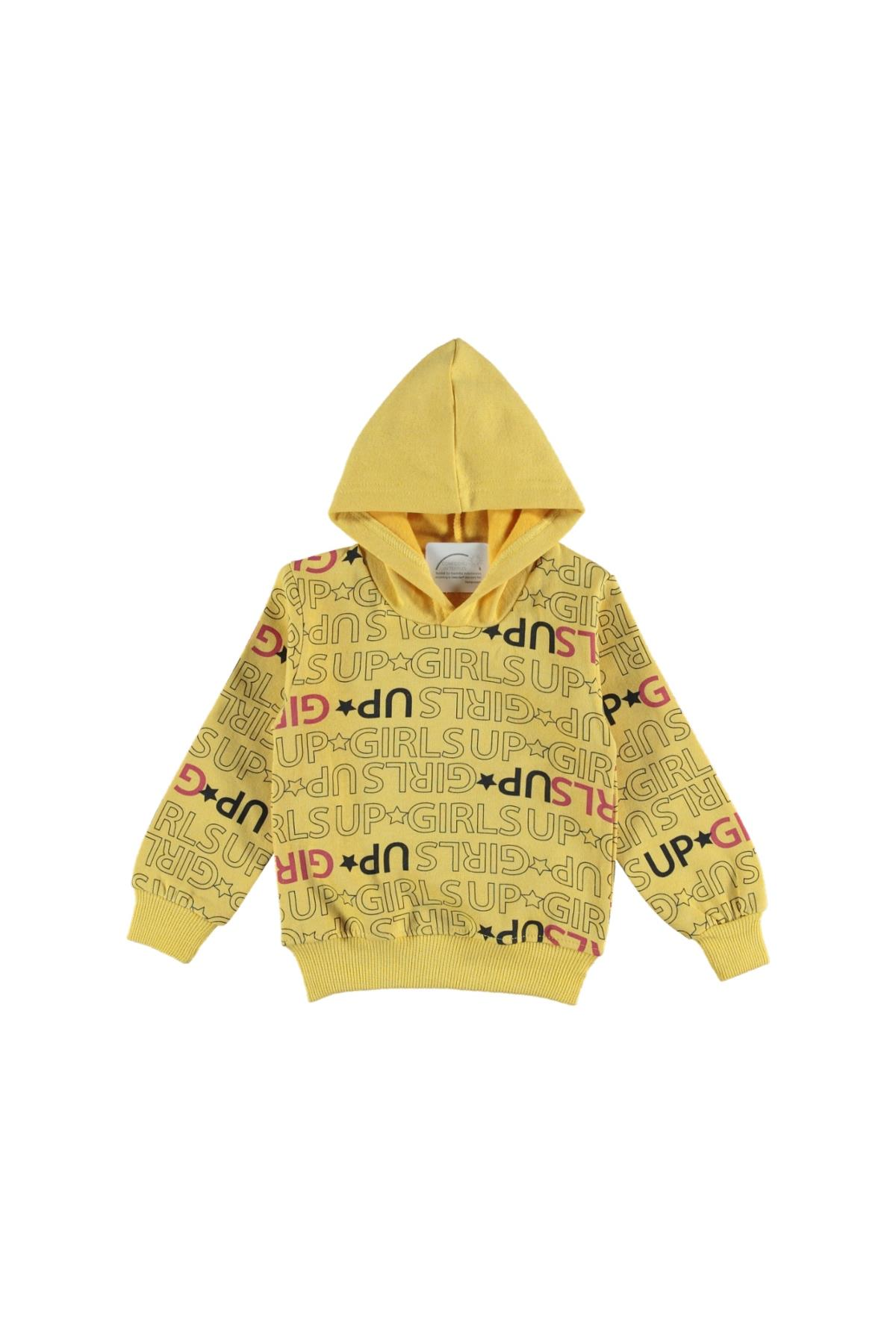 Pundikids Kız Çocuk Şardonlu 2 İp Kapüşonlu Sweat