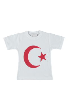 Pundikids Türk Bayraklı T-shirt Beyaz - 15 Yaş