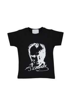 Pundikids Atatürk Baskılı T-shirt Siyah - 8 Yaş