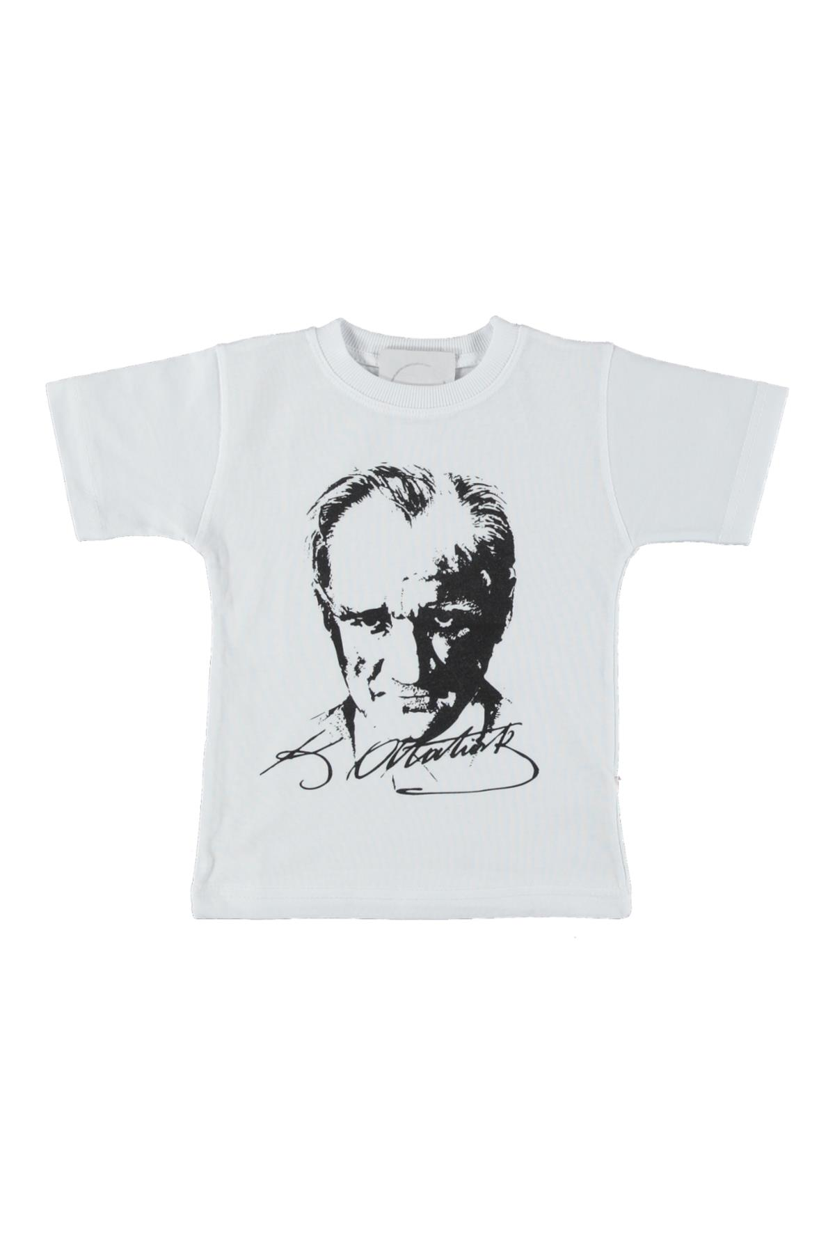 Pundikids Atatürk Baskılı T-shirt Beyaz - 5 Yaş