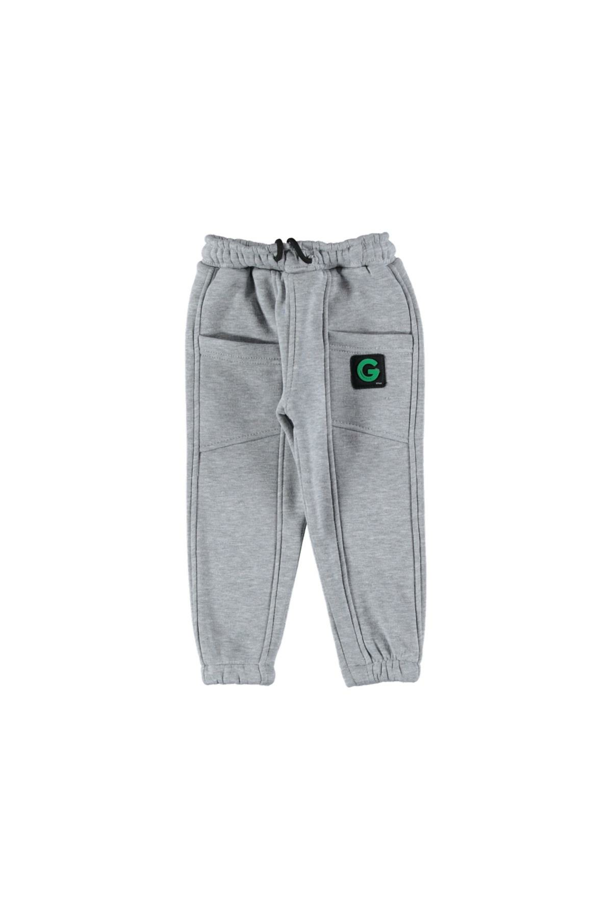 Pundikids Çocuk Şardonlu 3 İp Kışlık Eşofman Altı Gri - 3 - 4 Yaş