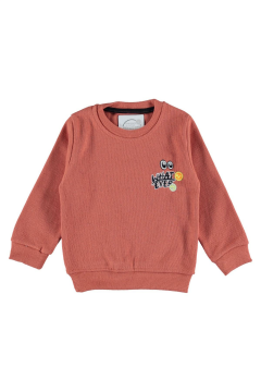 Pundikids Erkek Çocuk 2 İp Fitilli Sweatshirt Turuncu - 2 - 3 Yaş