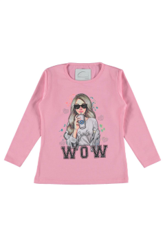 Kız Çocuk Wow Baskılı Mevsimlik Sweat