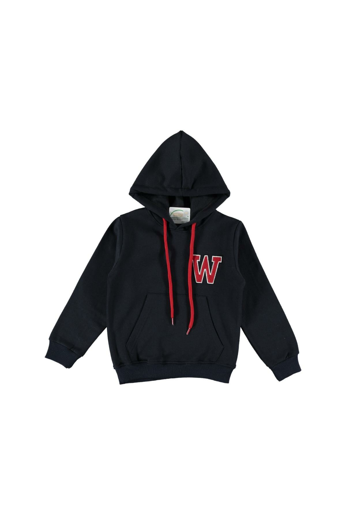 Pundikids Çocuk üç İplik İçi Şardonlu Kapüşonlu Sweath Lacivert - 6 - 7 Yaş