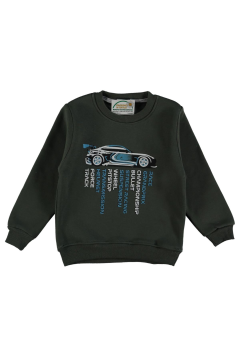 Pundikids Erkek Çocuk Şardonlu 3 İplik Sweatshirt Haki - 9 - 10 Yaş