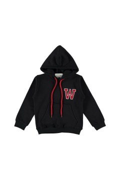 Pundikids Çocuk üç İplik İçi Şardonlu Kapüşonlu Sweath Siyah - 8 - 9 Yaş