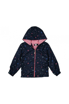 Pundikids Kız Çocuk Astarlı Kapişonlu Yağmurluk Lacivert - 4 Yaş