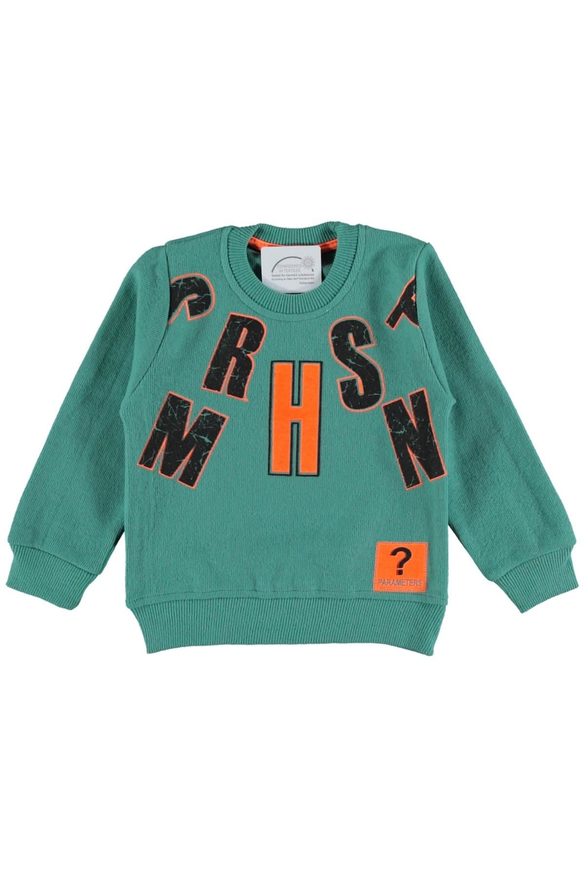 Pundikids Erkek Çocuk Harf Baskılı Selanik Sweath Yeşil - 2 - 3 Yaş