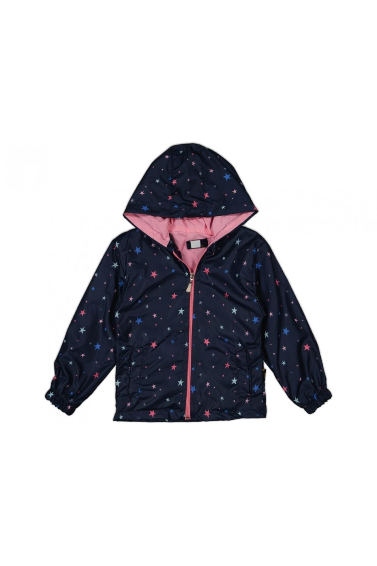 Pundikids Kız Çocuk Astarlı Kapişonlu Yağmurluk Lacivert - 5 Yaş