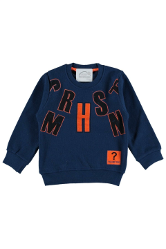 Pundikids Erkek Çocuk Harf Baskılı Selanik Sweath Lacivert - 5 - 6 Yaş