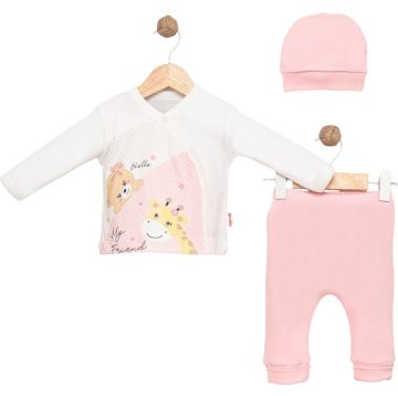 ZÜRAFA VE AYI BASKILI KIZ BEBE KTAKIM