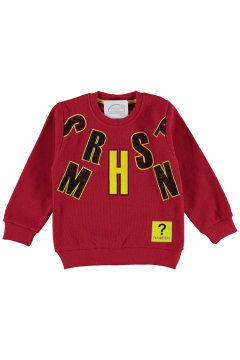 Pundikids Erkek Çocuk Harf Baskılı Selanik Sweath Kırmızı - 4 - 5 YAŞ