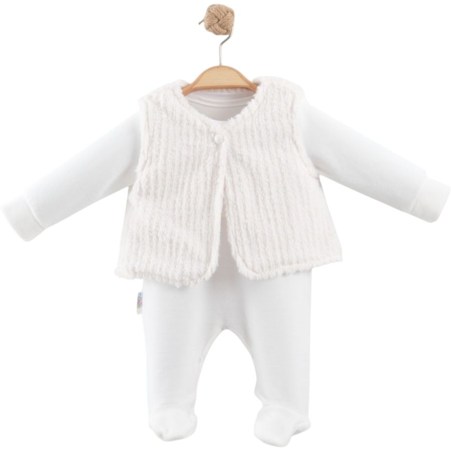 NAKIŞLI YELEKLİ KADİFE KIZ TULUM