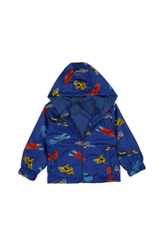Pundikids Erkek Çocuk Araba Baskılı Yağmurluk Mavi - 1 Yaş