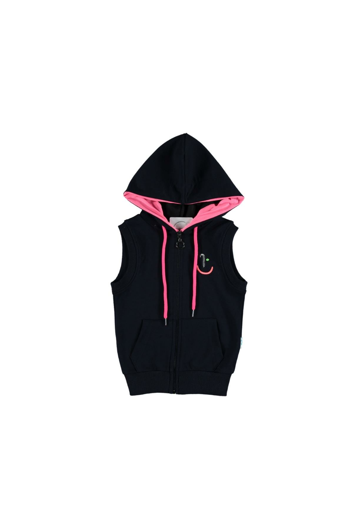 Pundikids Kız Çocuk Kapişonlu Penye Yelek