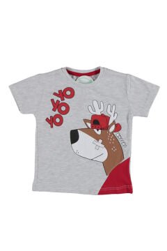 Yo Yo Baskılı T-shirt Gri - 4 Yaş