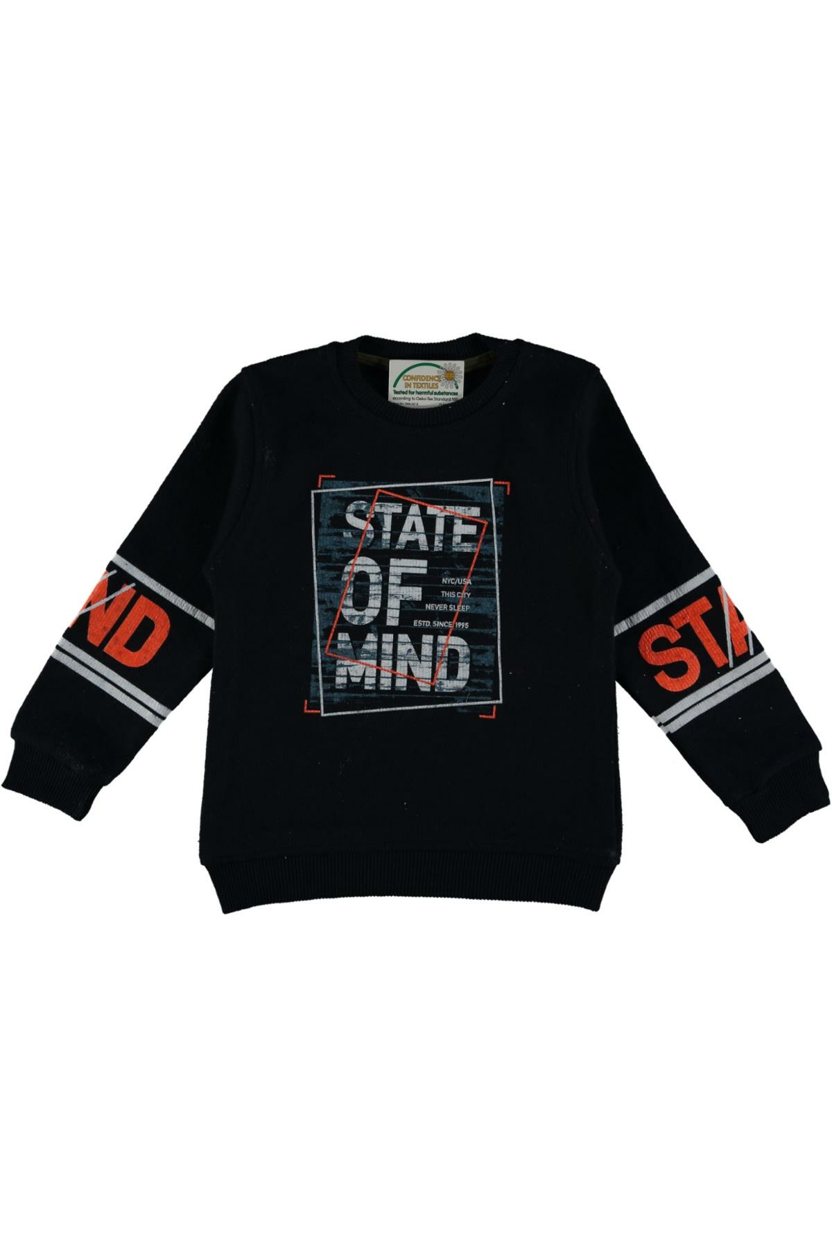 Pundikids Erkek Çocuk Of Mind Baskılı Selanik Sweath Siyah - 9 - 10 Yaş