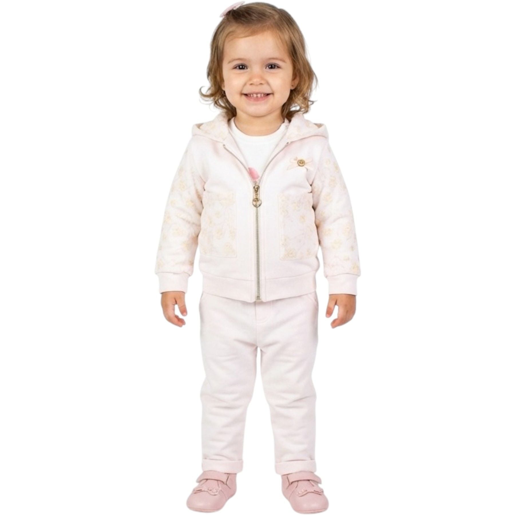 DANTEL CEPLİ KAPŞONLU KIZ TAKIM