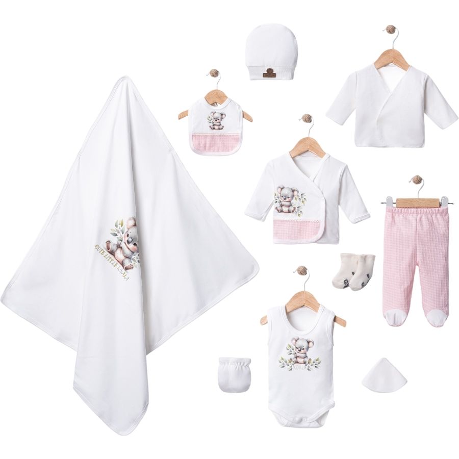 KOALA CUTE BASKILI 10 LU ORGANİK ZIBIN SETİ