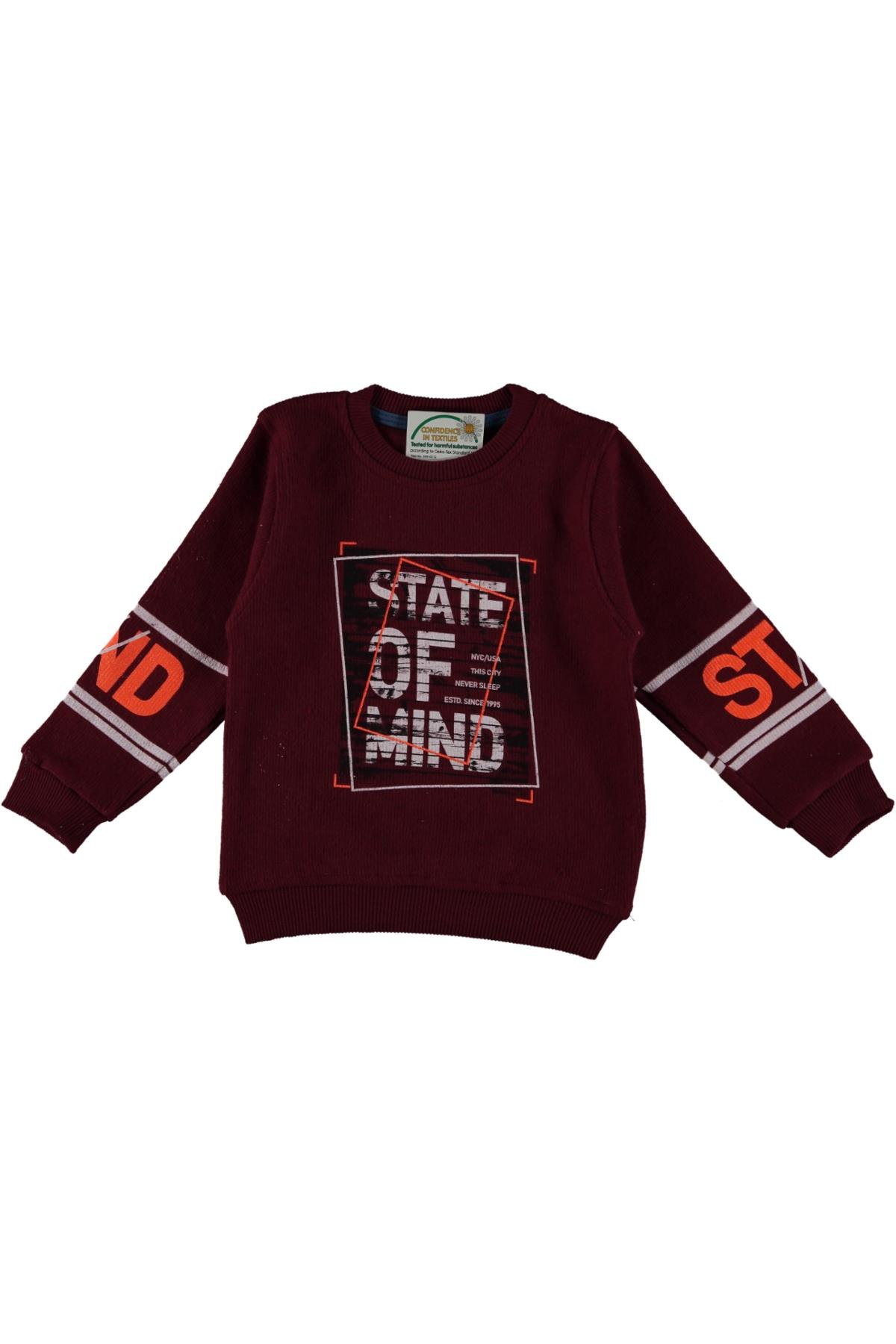 Pundikids Erkek Çocuk Of Mind Baskılı Selanik Sweath Bordo - 11 - 12 Yaş