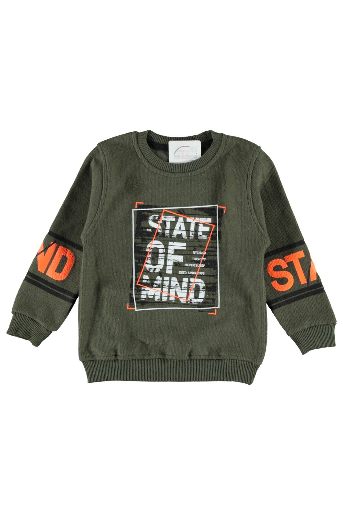Pundikids Erkek Çocuk Of Mind Baskılı Selanik Sweath Haki - 9 - 10 Yaş