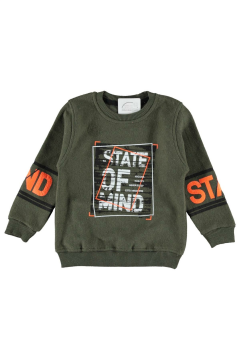 Pundikids Erkek Çocuk Of Mind Baskılı Selanik Sweath Haki - 9 - 10 Yaş