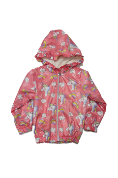 Pundikids Kız Çocuk Unicorn Baskılı Yağmurluk Somon - 6 - 7 Yaş