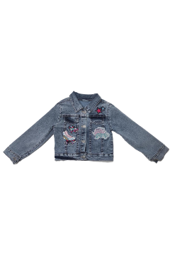 Pundikids Kız Çocuk Kot Mont Mavi - 4 - 5 YAŞ