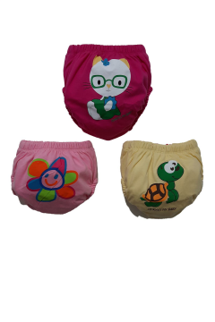 3'lü Renkli ve Desenli Alıştırma Külodu RENKLİ - 1 Yaş