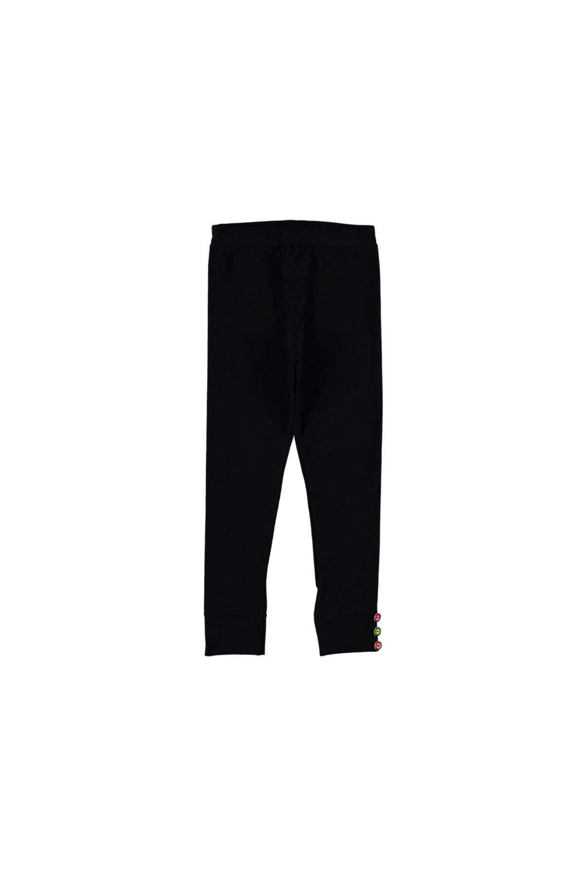 Pundikids Kız Çocuk Paçaları Manşetli Tayt Siyah - 2 Yaş