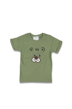 Kaplan Baskılı T-shirt Yeşil - 4 Yaş