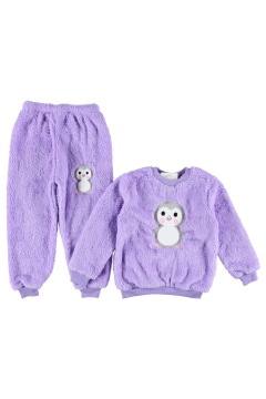Pundikids Kız Çocuk Welsoft Pelüş Takım Lila - 2 - 3 Yaş