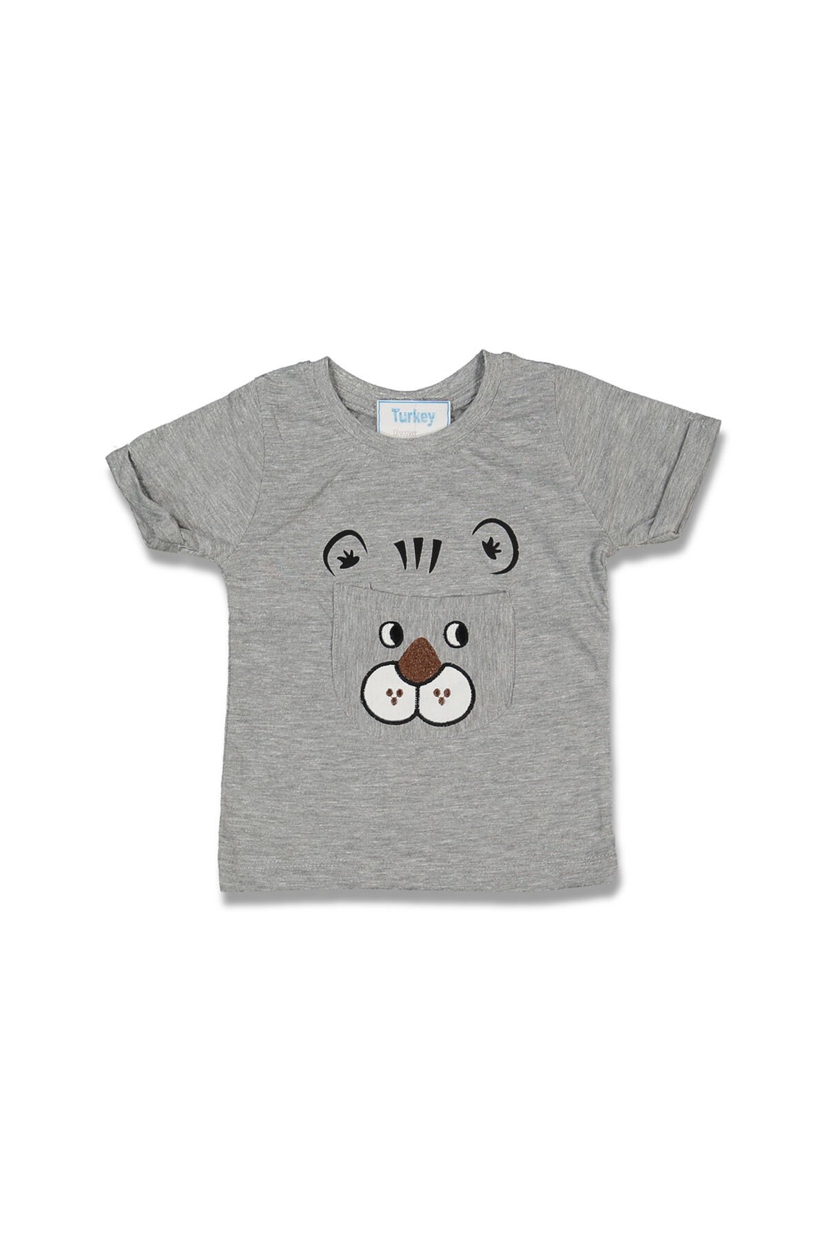 Kaplan Baskılı T-shirt Gri - 4 Yaş