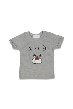 Kaplan Baskılı T-shirt Gri - 4 Yaş