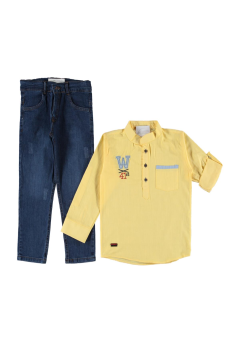Pundikids Erkek Çocuk Gömlekli Takım Sarı - 5 Yaş