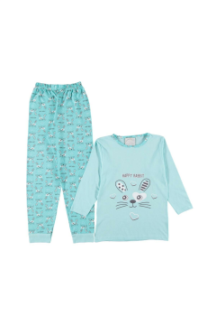 Pundikids Kız Çocuk Pijama Takımı Su Yeşil - 9 - 10 Yaş