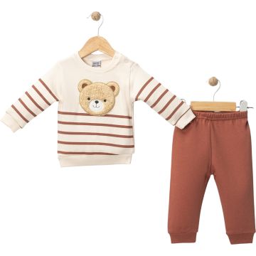 ERKEK BEBEK İNCE ÇİZGİLİ BEAR TAKIM