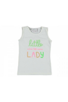 Pundikids Kız Çocuk Askılı T-shirt Beyaz - 10 - 11 Yaş